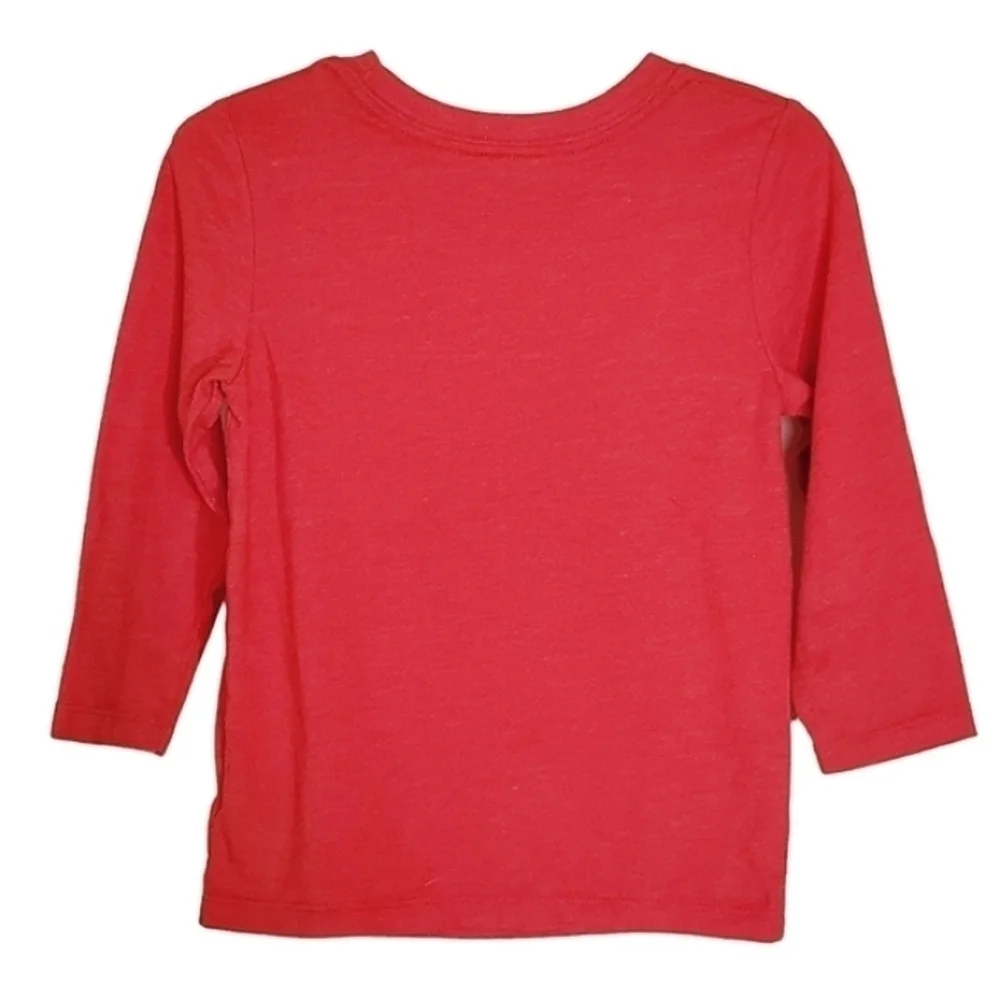 K1088 * Cat & Jack Dinosaur Christmas Tree Long Sleeve Tee Red Size 2T